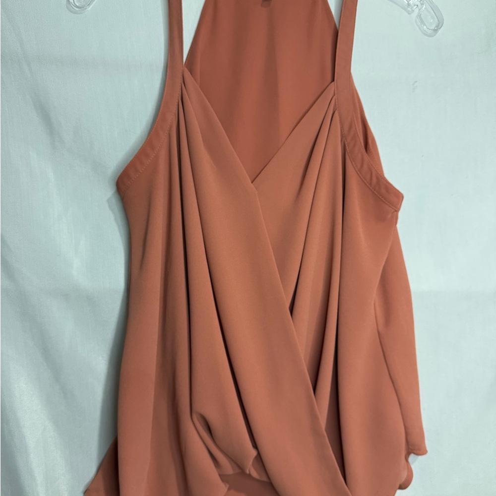 Naked Zebra Sleeveless Top in Warm Rust size Large